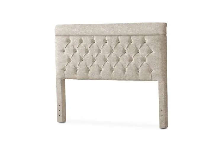 Cabeceira Queen Capri 160 Corino Branco SR Cabec — Veludo Suede - Bege