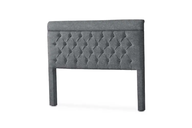Cabeceira Solteiro Capri 90 Corino Branco SR Cabec — Veludo Suede - Cinza