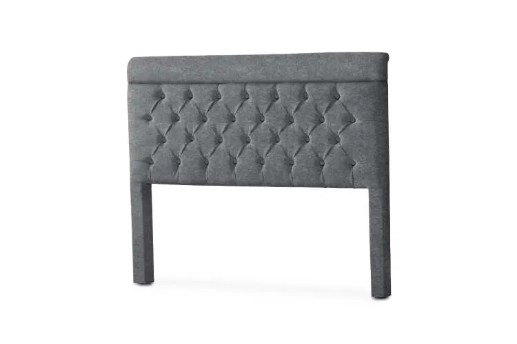 Cabeceira Solteirao Capri 110 Corino Branco SR Cabec — Veludo Suede - Cinza