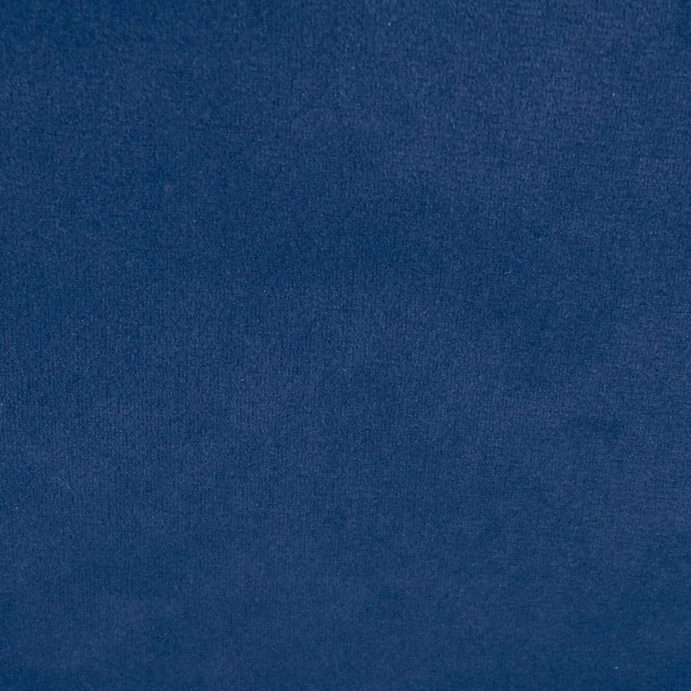 Puff Redondo Thaisa Cromado Linho Cinza Dt Cobre Rio Minas — Veludo Azul - Detalhe Cobre