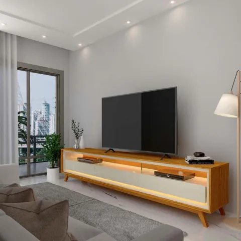 Rack Requinte 212 3G com LED Naturale Off White Gelius