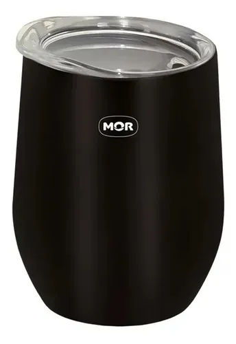 Copo Termico 400ml com Tampa Inox Metalurgica Mor — Copo Térmico 380ml - Preto
