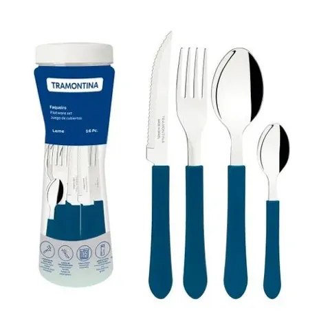Faqueiro Inox 20 Pecas Leme Azul Tramontina