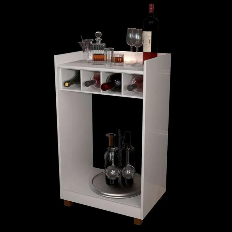 Bar Balcao Julia com Garrafeiro Minas Plac — Branco