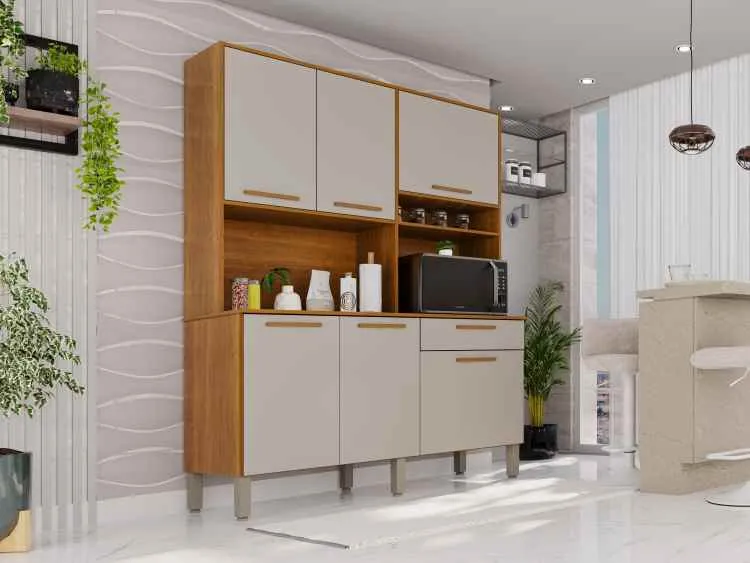 Kit Cozinha Siena Premium 6P1G /Cinamomo Salleto — Cinamomo/Off White
