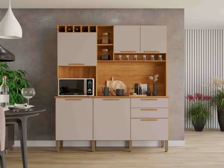 Kit Cozinha New Topazio 6P2G /Cinamomo Salleto — Cinamomo/Off White