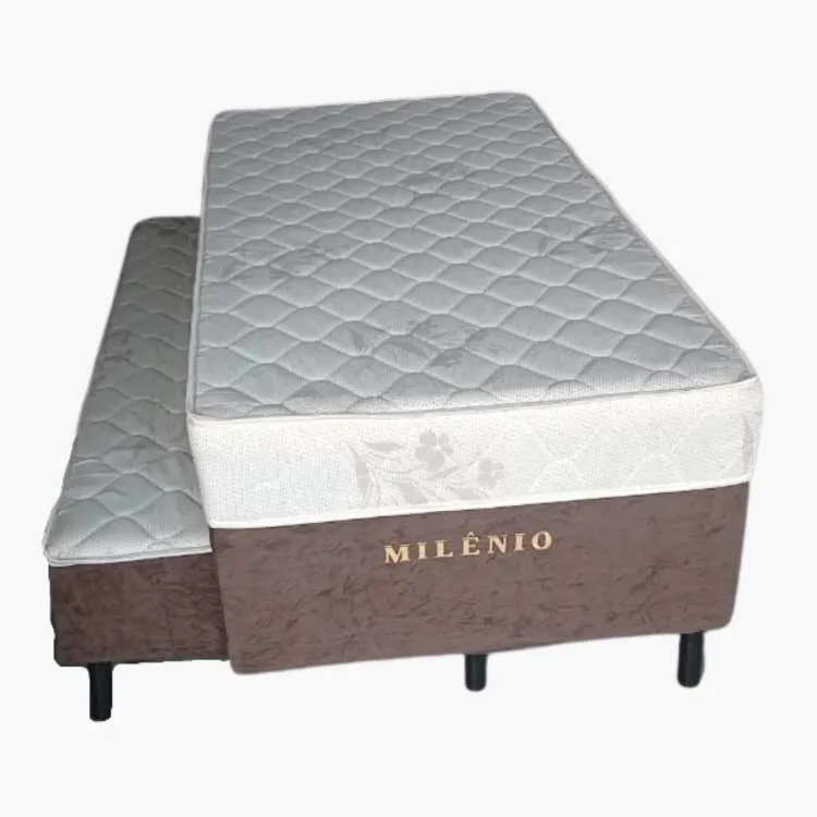 Colchobox Casal Milenio Semi Ortopedido 138x188x60 Nosso Sonho — Colchobox Solt Milenio com Auxiliar - Marrom