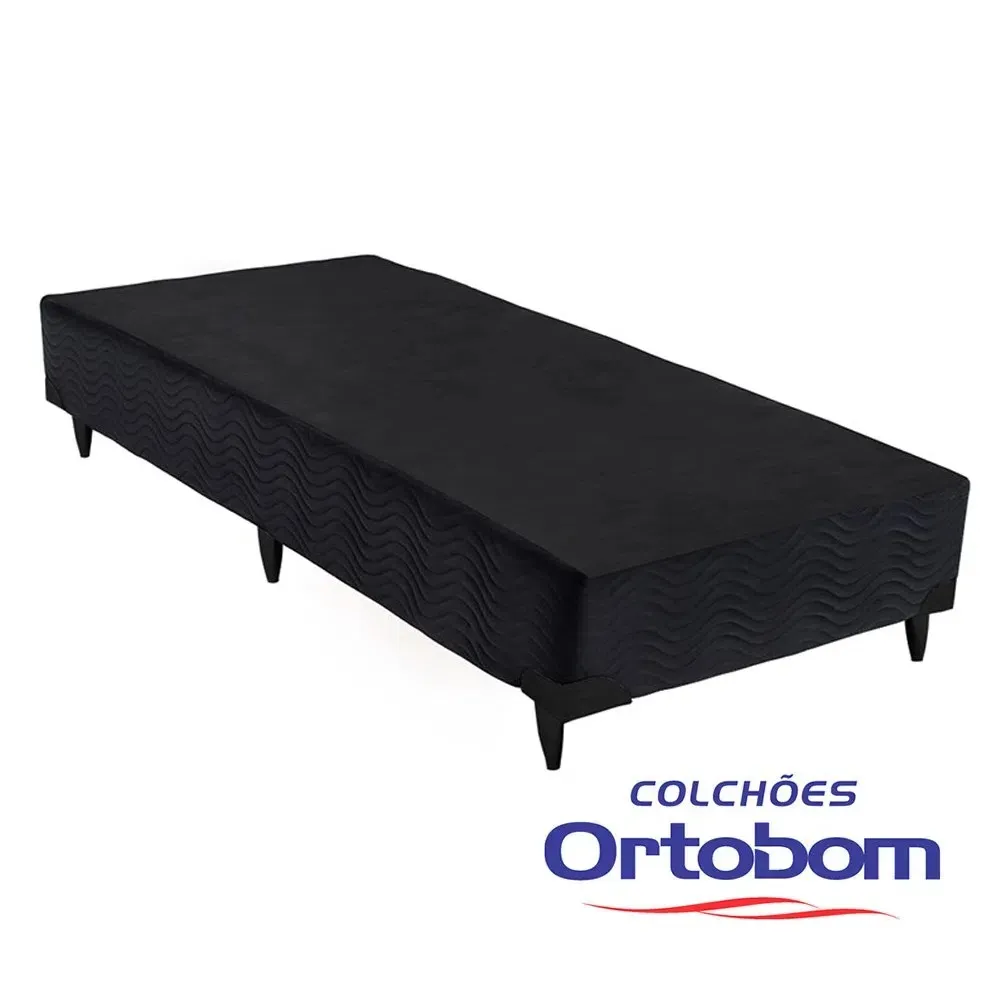 Base Sommier Solteiro 88x188x30 Camurca Marrom Ortobom — Base Sommier Solteiro - Camurça Preto