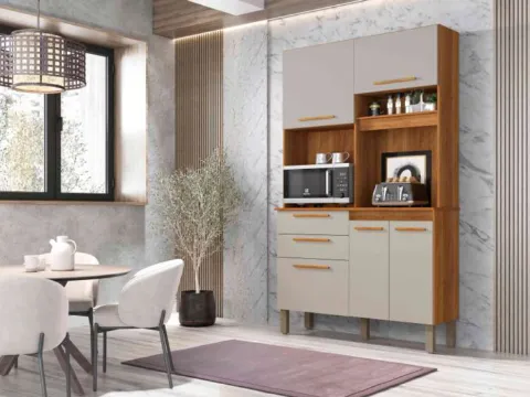 Kit Cozinha Dubai 5P2G Cinamomo.Off White Salleto