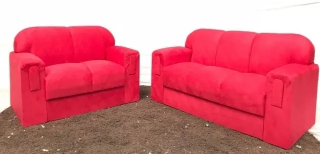 Conjunto Estofado Xa... 2x3Lgs Metalon Estof — Suede Vermelho