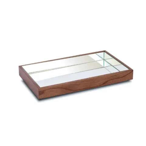 Bandeja Decorativa de Madeira Laminada Cinamomo Interior Espelhado Dias Repres
