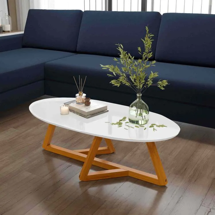 Mesa Centro Classic Branco.Nature Tebarrot — Branco / Nature