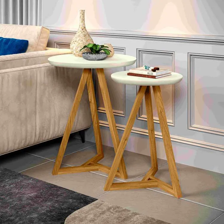 Mezanino Lateral Classic Branco.Nature Tebarrot — Off White / Nature