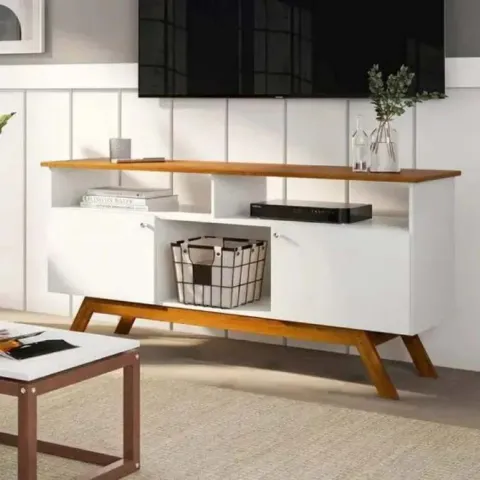 Rack Amsterda II 2P Branco.Nature Tebarrot