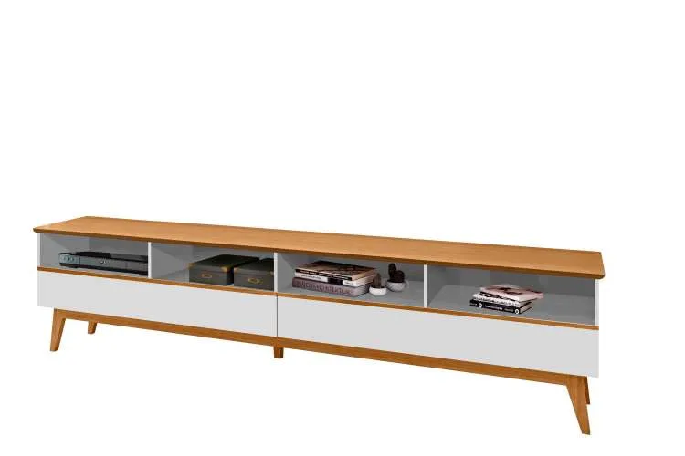 Rack Ares Lux 218 Branco.Nature Tebarrot — Branco / Nature