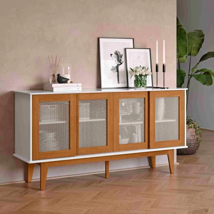 Buffet Detroit 4P Branco.Nature Tebarrot — Branco/Nature