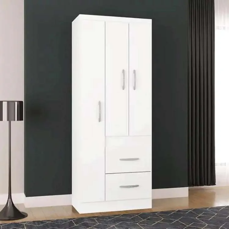 Roupeiro New Marbela 3P2G Branco Poquema — Roupeiro New Marbela 3P2G - Branco
