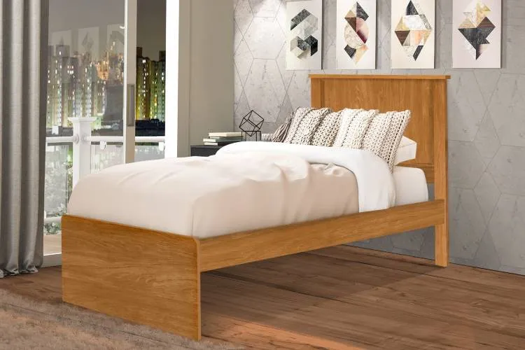 Cama Auxiliar Solteiro Barcelona Branco Tebarrot — Cama Solteiro Barcelona - Nature