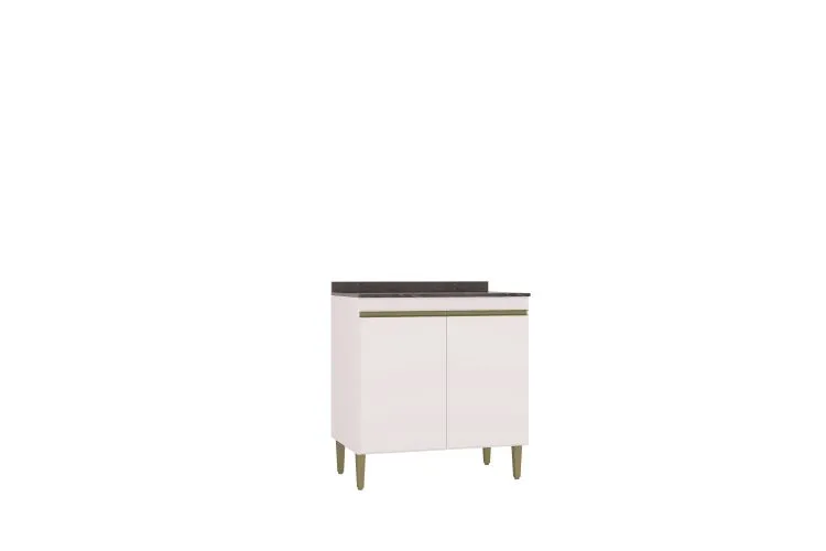 Balcao Perola 2P 80 Branco Poquema — Balcao 2P 80 - Branco