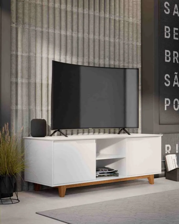 Rack Bancada Flow Branco EJ Moveis — Bancada Rack Flow - Branco