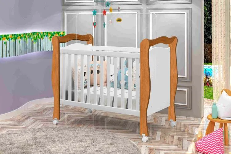 Berco Mini Cama Alvin J&A Moveis — Nature/Branco