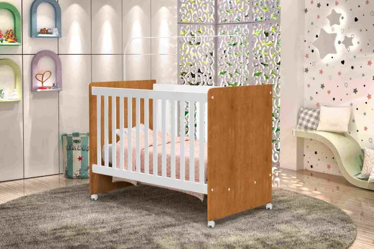 Berco Mini Cama Catatau New 70 Nature.Branco J&A Moveis — Nature/Branco
