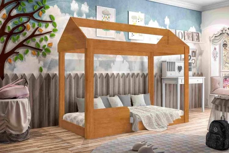 Cama Infantil Montessoriana Crystal Baby 1251 J&A Moveis — Nature