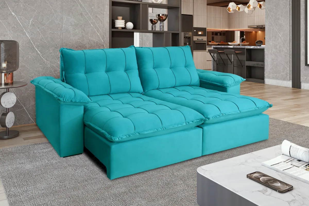 Estofado Retratil Reclinavel Iriri 250 2x100 Vel Tifanni Idealle — Veludo Inca - Tiffani