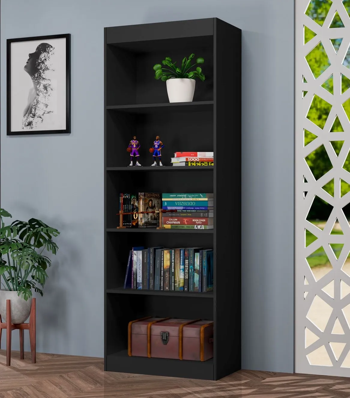 Livreiro Caio J&A Moveis — Preto