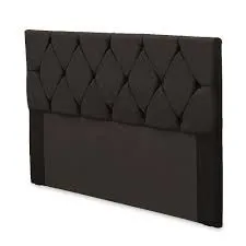 Cabeceira Casal Bia 140 Veludo Suede Bege SR Cabec — Veludo Suede - Preto