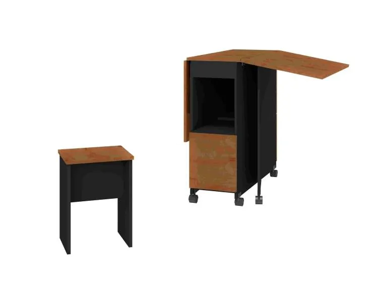 Mesa Dobravel Paris Lacca Zanzini Moveis — Visuzalização Fechada