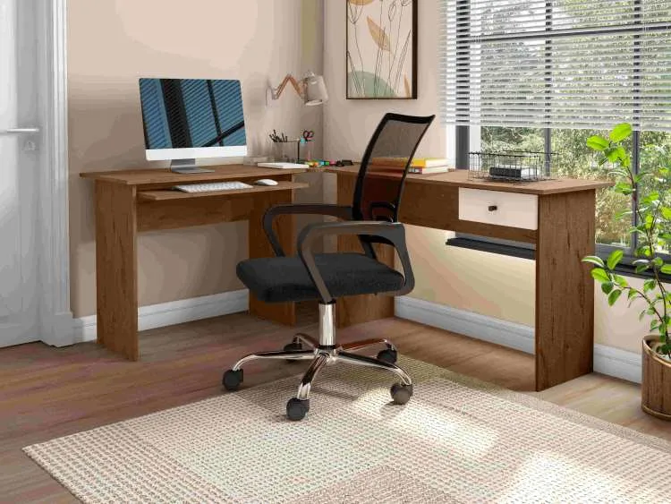 Estacao de Trabalho Max em L 1G Zanzini — Natura/Off White