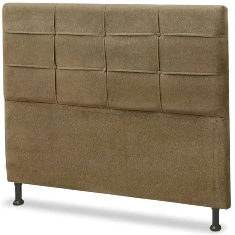 Cabeceira Casal London 140 Linhao Bege SR Cabeceiras — Veludo Suede - Capuccino