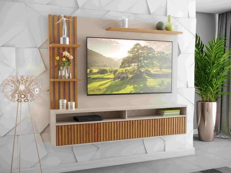 Painel Aurora 1800x1490 Mel.Off White Viero — Off White/Mel