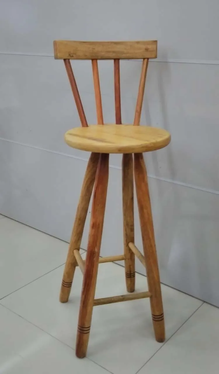 Banco Alto com Encosto Naturale Aldo Moveis — Banco Alto com Encosto - Naturale