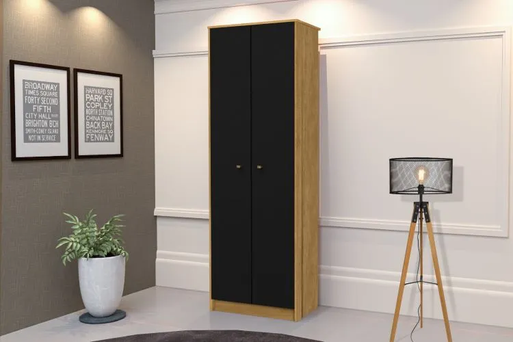 Multiuso Office 2P Branco.Nature J&A Moveis — Nature/Preto