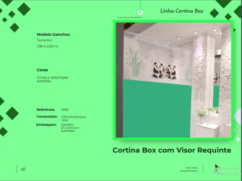 Cortina Box Requinte com Visor 138x200 Pena Verde