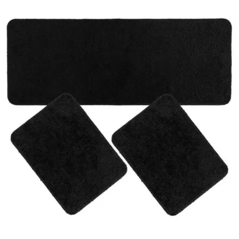 Jogo Copa 3Pcs Emborrachado Preto Pena Verde