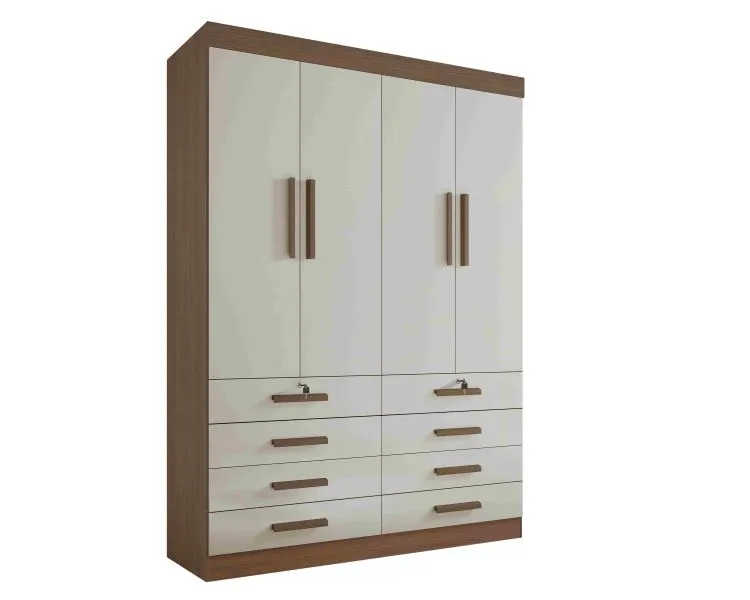 Roupeiro Monaco Plus 4P8G D Doro — Castanho/Off White
