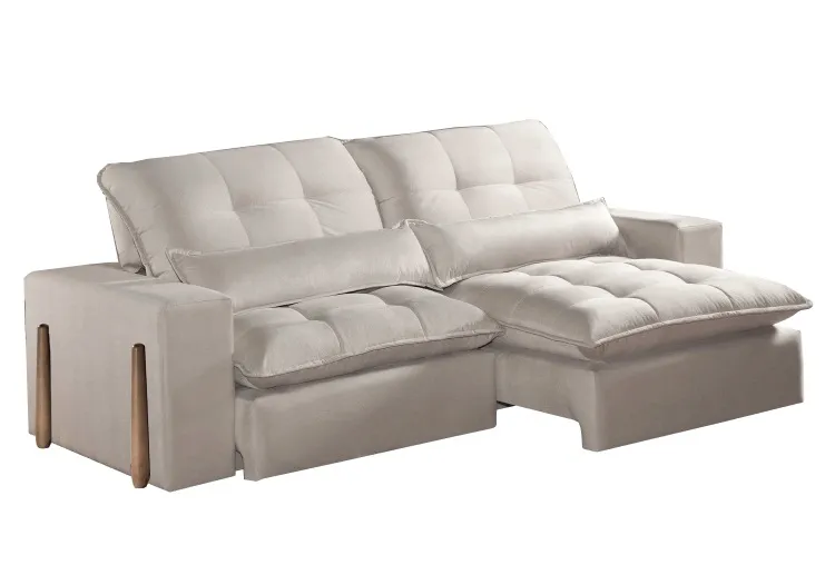 Estofado Retratil Reclinavel Itaoca.Fitipaldi 210 2x80 Veludo Inca Azul 24 Idealle — Inca Inca Cru 01