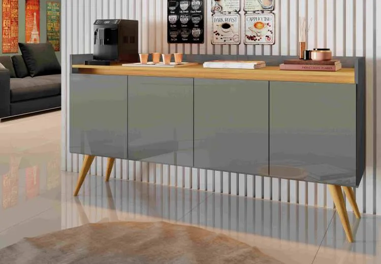 Buffet Gold 4P Cinza.Mel Primus — Cinza/Mel
