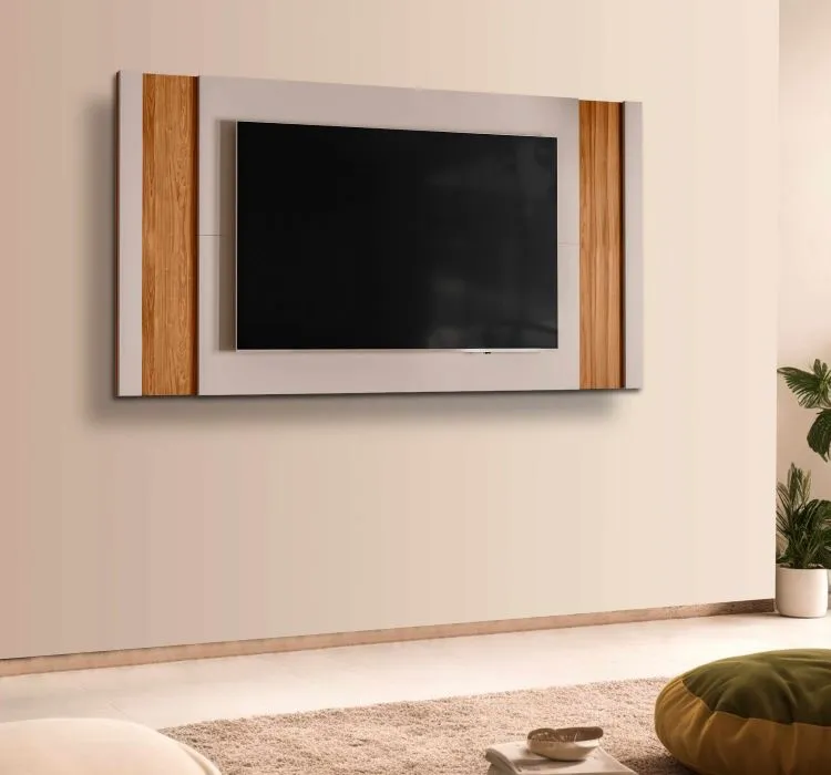 Bancada New Aurora 188 1P2N Mobler — Painel Extens Real - Grigio/Cinamomo Mel