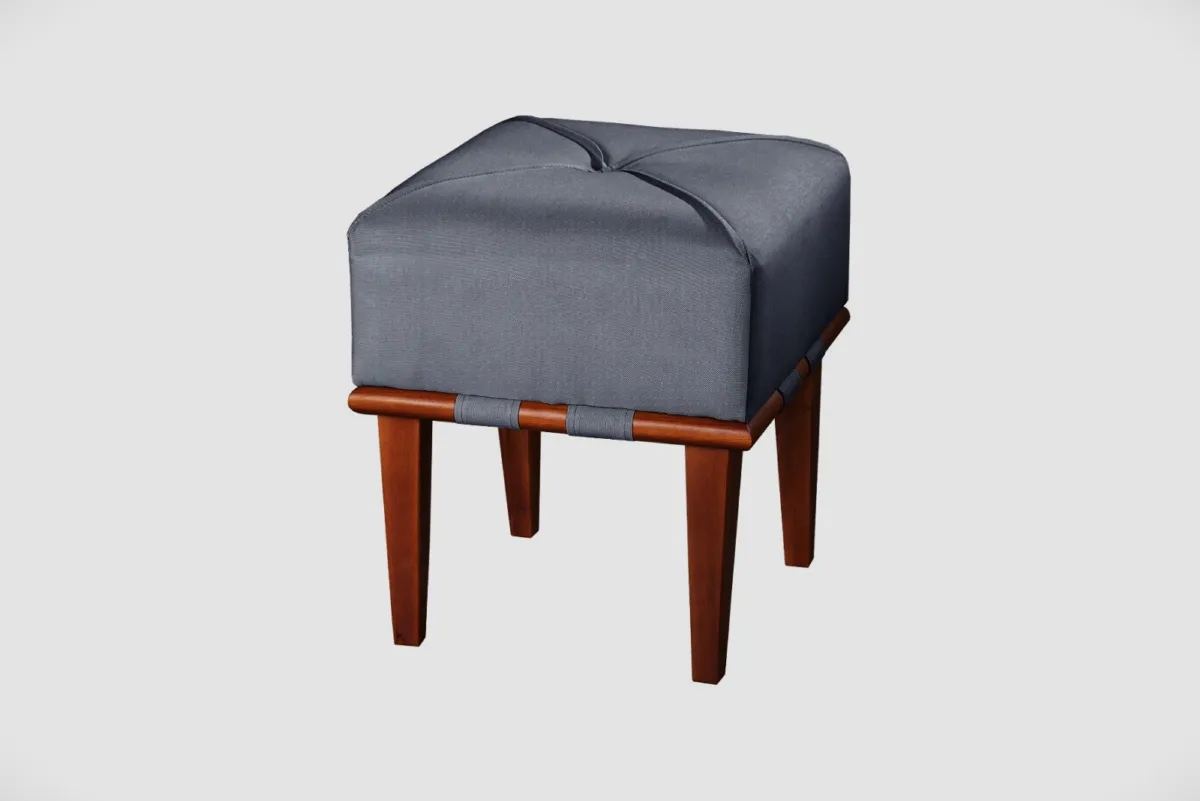Puff Slim Idealle — Puff Quadrado - Veludo Grafite 10