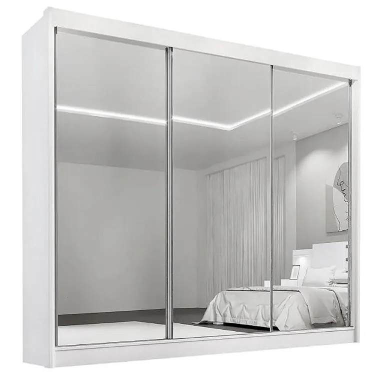 Roupeiro Dubai 3P com Espelhos D Doro — Branco