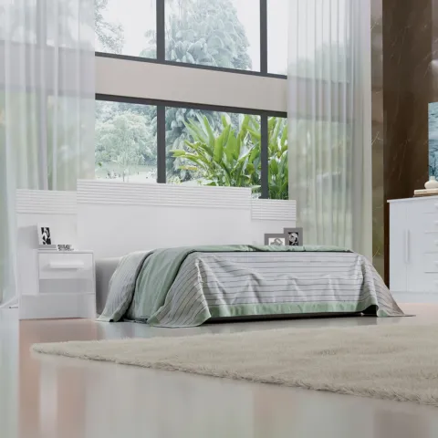 Cabeceira Queen Marselha 160 Branco Dt Ripado D Doro