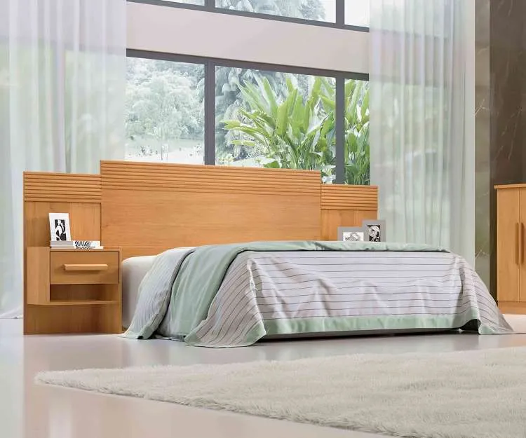Cabeceira Casal Marselha 140 Branco com Detalhe Ripado D Doro — Cinamomo Detalhe Ripado