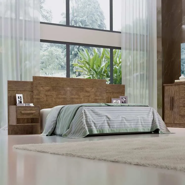 Cabeceira Casal Marselha 140 Branco com Detalhe Ripado D Doro — Ipê Detalhe Ripado