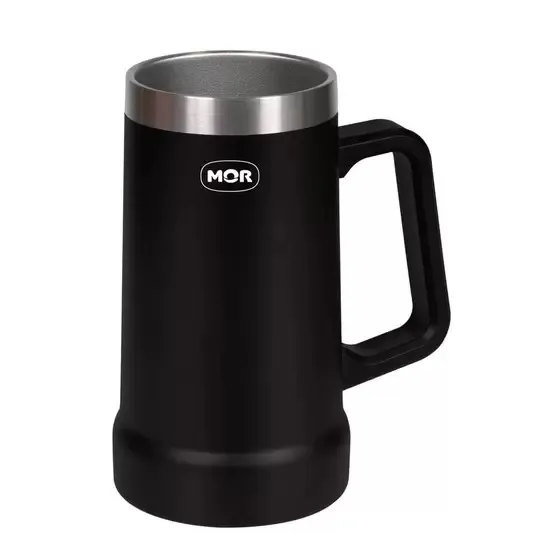 Caneca Termica de Cerveja 500ml Metalurgica Mor — Preto