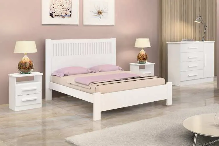 Cama Casal Primicia Plus D Doro — Branco - Ripado