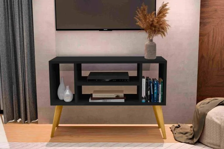 Rack Miami 90 J&A Moveis — Preto